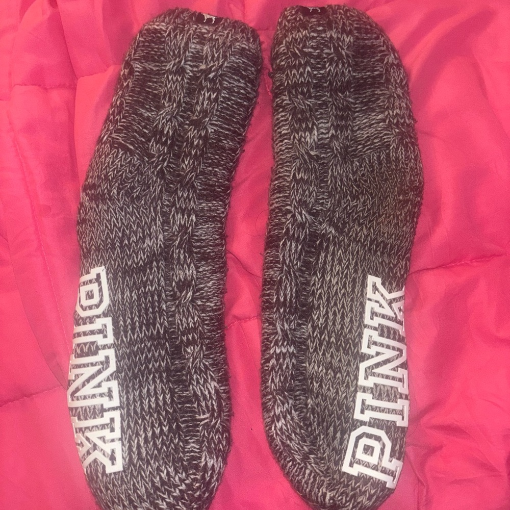 PINK Victoria's Secret Gray Cozy booties